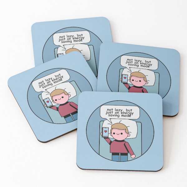 Item preview, Not Lazy, But Just on Energy Saving Mode Pun Kawaii Cute designed and sold by SpartanDStore.