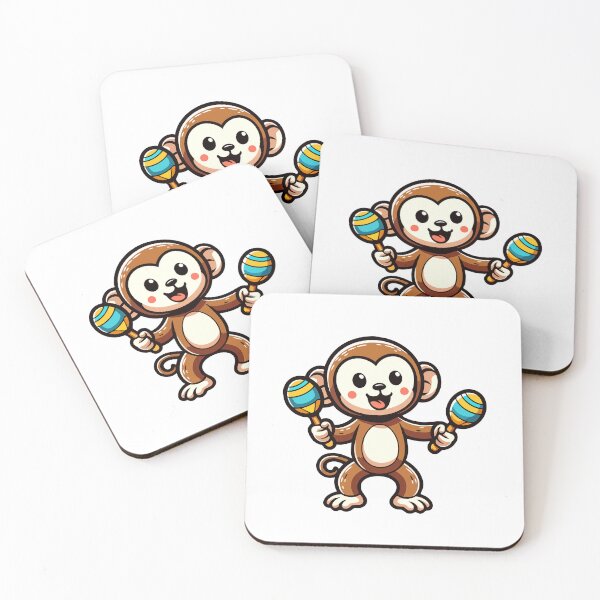 Item preview, Maraca Monkey Magic - Joyful Monkey Playing Maracas designed and sold by Akioos.