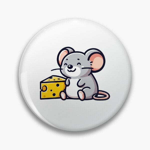 Item preview, Cheerful Cheese Lover Mouse - Adorable Mouse with Swiss Cheese designed and sold by Akioos.