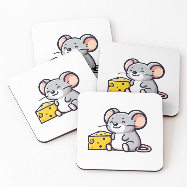 Item preview, Cheerful Cheese Lover Mouse - Adorable Mouse with Swiss Cheese designed and sold by Akioos.