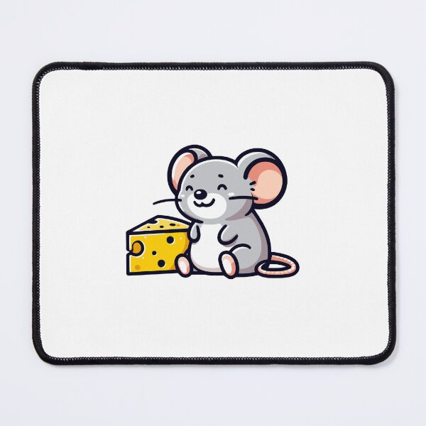 Item preview, Cheerful Cheese Lover Mouse - Adorable Mouse with Swiss Cheese designed and sold by Akioos.