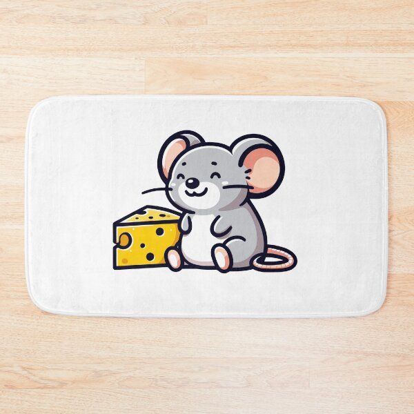 Item preview, Cheerful Cheese Lover Mouse - Adorable Mouse with Swiss Cheese designed and sold by Akioos.