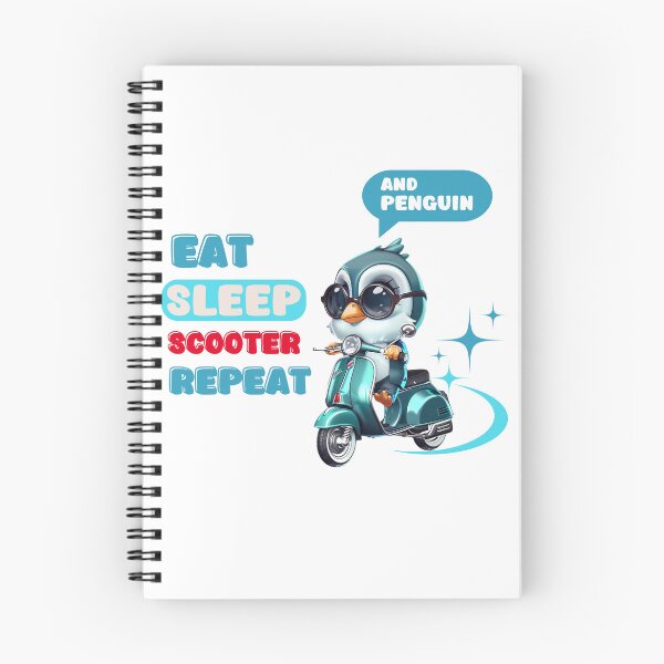 Item preview, Eat Sleep Scooter Repeat Penquin Funny Animal designed and sold by khetchDesign.