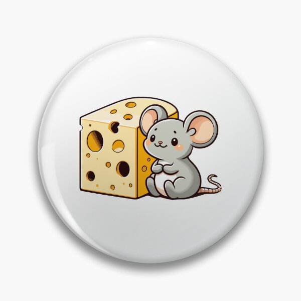 Item preview, Cute Mouse with Cheese - Adorable Rodent Enjoying Swiss Cheese designed and sold by Akioos.