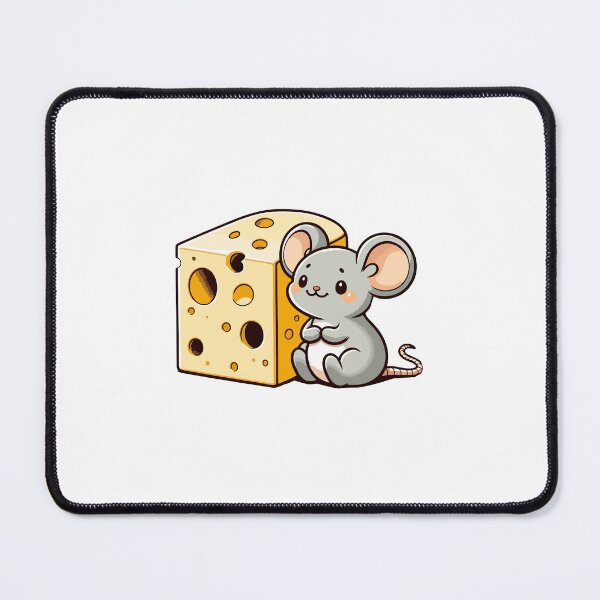Item preview, Cute Mouse with Cheese - Adorable Rodent Enjoying Swiss Cheese designed and sold by Akioos.