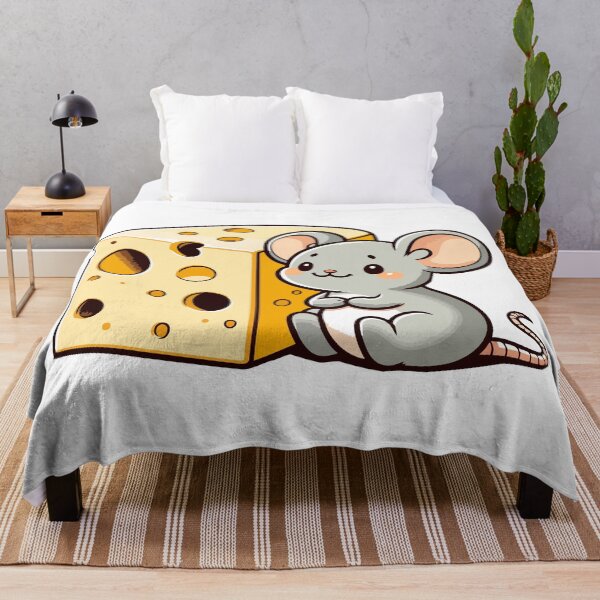 Item preview, Cute Mouse with Cheese - Adorable Rodent Enjoying Swiss Cheese designed and sold by Akioos.