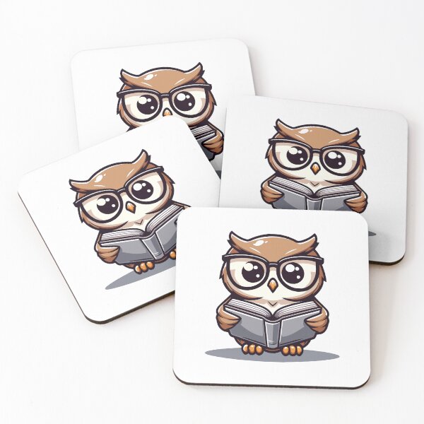 Item preview, Wise Reader Owl - Scholarly Owl with Glasses Reading a Book designed and sold by Akioos.