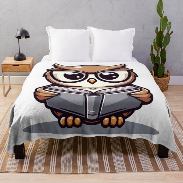 Item preview, Wise Reader Owl - Scholarly Owl with Glasses Reading a Book designed and sold by Akioos.