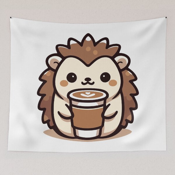 Item preview, Coffee Break Hedgehog - Cute Hedgehog Enjoying a Warm Cup designed and sold by Akioos.