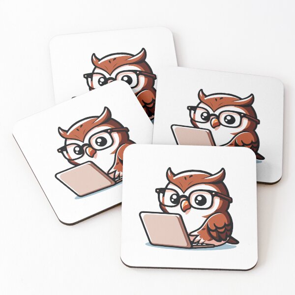 Item preview, Tech-Savvy Owl - Smart Owl Using a Laptop designed and sold by Akioos.