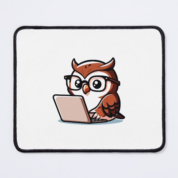 Item preview, Tech-Savvy Owl - Smart Owl Using a Laptop designed and sold by Akioos.