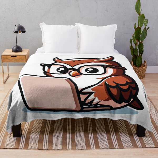 Item preview, Tech-Savvy Owl - Smart Owl Using a Laptop designed and sold by Akioos.