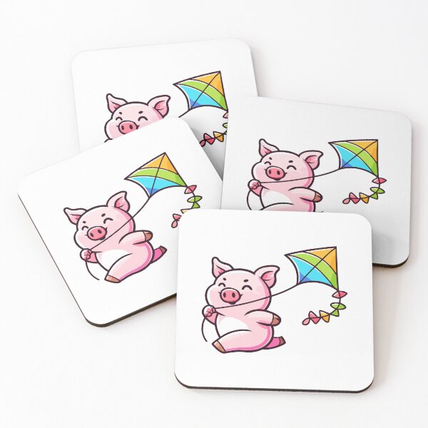 Item preview, Joyful Piglet's Kite Flight - Cute Pig Flying a Kite designed and sold by Akioos.
