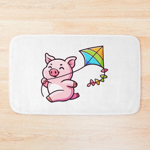 Item preview, Joyful Piglet's Kite Flight - Cute Pig Flying a Kite designed and sold by Akioos.