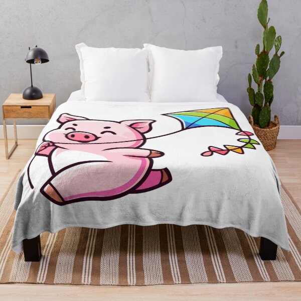 Item preview, Joyful Piglet's Kite Flight - Cute Pig Flying a Kite designed and sold by Akioos.