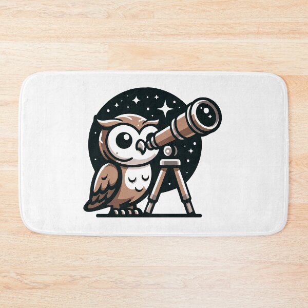 Item preview, Stargazing Owl - Curious Owl Exploring the Night Sky designed and sold by Akioos.