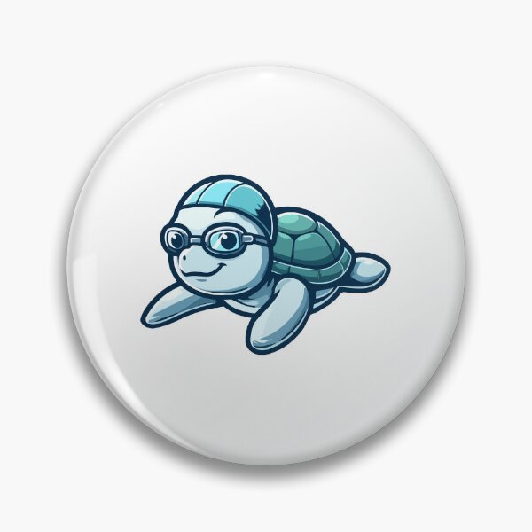 Item preview, Swimming Scholar Turtle - Smart Turtle with Goggles Illustration designed and sold by Akioos.