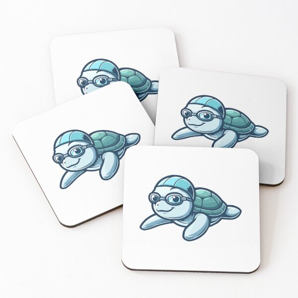 Item preview, Swimming Scholar Turtle - Smart Turtle with Goggles Illustration designed and sold by Akioos.
