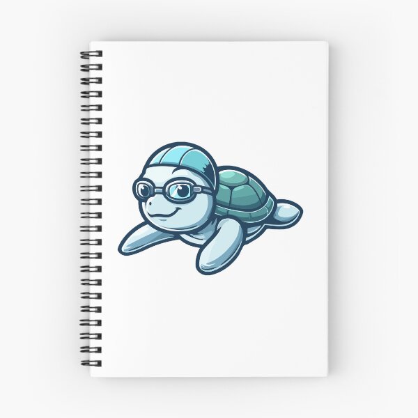 Item preview, Swimming Scholar Turtle - Smart Turtle with Goggles Illustration designed and sold by Akioos.