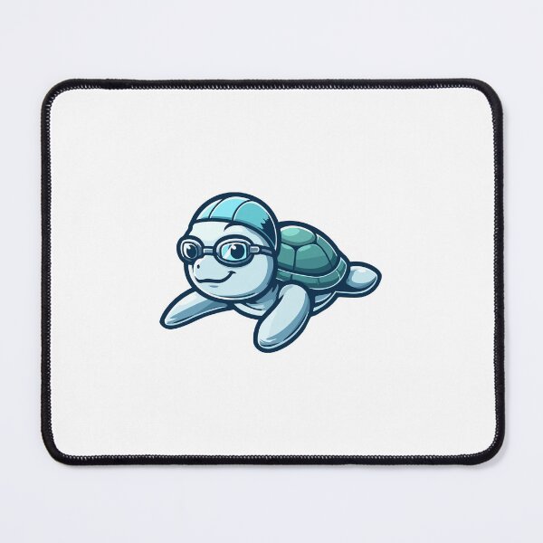 Item preview, Swimming Scholar Turtle - Smart Turtle with Goggles Illustration designed and sold by Akioos.