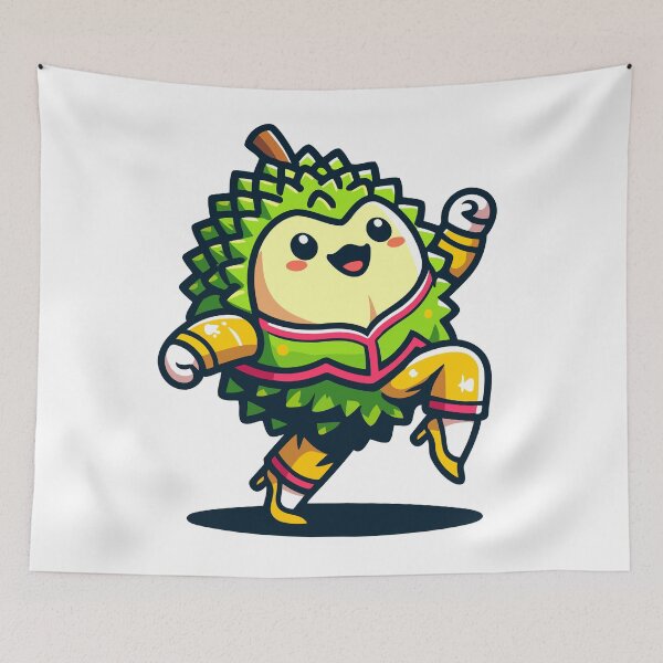 Item preview, Dancing Durian Delight - Energetic Durian Fruit Character designed and sold by Akioos.