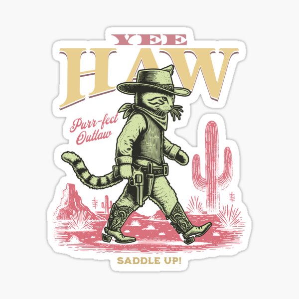 Item preview, Cowboy cat with attitude! designed and sold by PrettyPinkSkies.