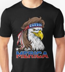 Eagle Mullet-T-Shirt 4. der Juli-amerikanischen Flagge Merica USA Slim Fit T-Shirt