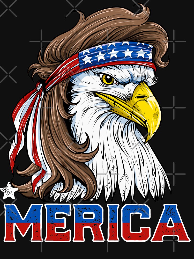 Mullet Deer With American Flag Background - 