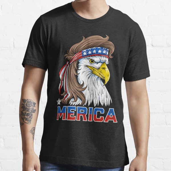 Eagle Mullet T Shirt 4th of July American Flag Merica USA Essential T-Shirt