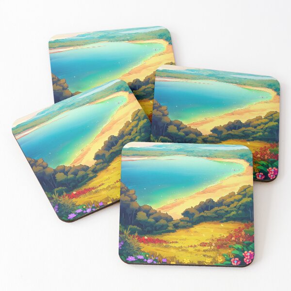 Item preview, Serene Summer Day - Warm Bay and Flowering Meadow Art Print designed and sold by lloreleya.