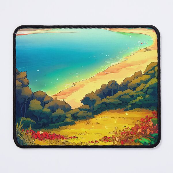 Item preview, Serene Summer Day - Warm Bay and Flowering Meadow Art Print designed and sold by lloreleya.