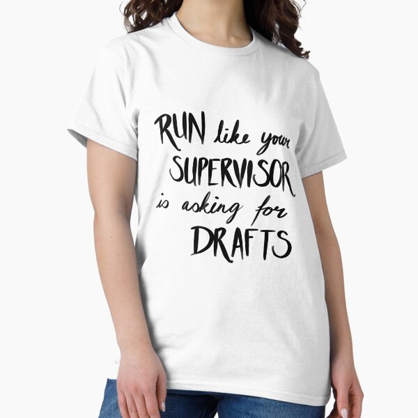 Item preview, Run like your supervisor is asking for drafts (black) designed and sold by Hibouenverre.