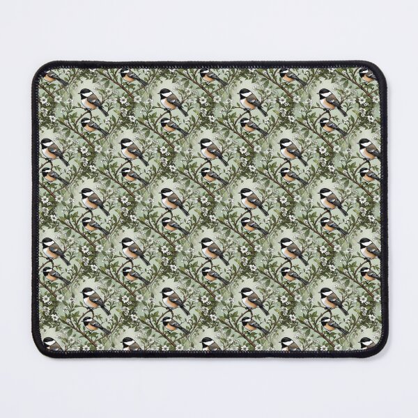 Item preview, Black-capped Chickadee Bird And Massachusetts Mayflowers Pattern designed and sold by taiche.