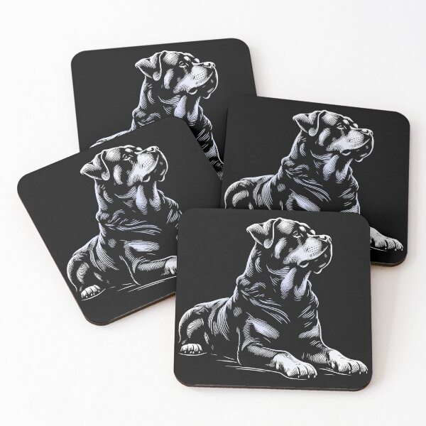 Item preview, rottweiler dog, rottie, rott, on transparent background, illustration minimalist graphic art lines white light gray designed and sold by CutOriginalArt.