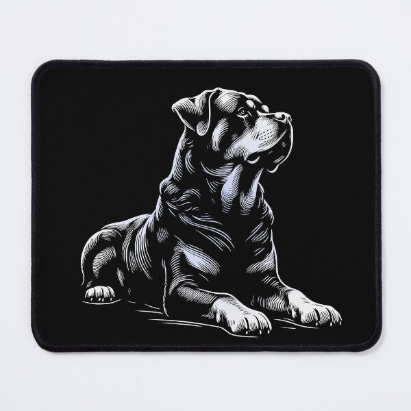 Item preview, rottweiler dog, rottie, rott, on transparent background, illustration minimalist graphic art lines white light gray designed and sold by CutOriginalArt.