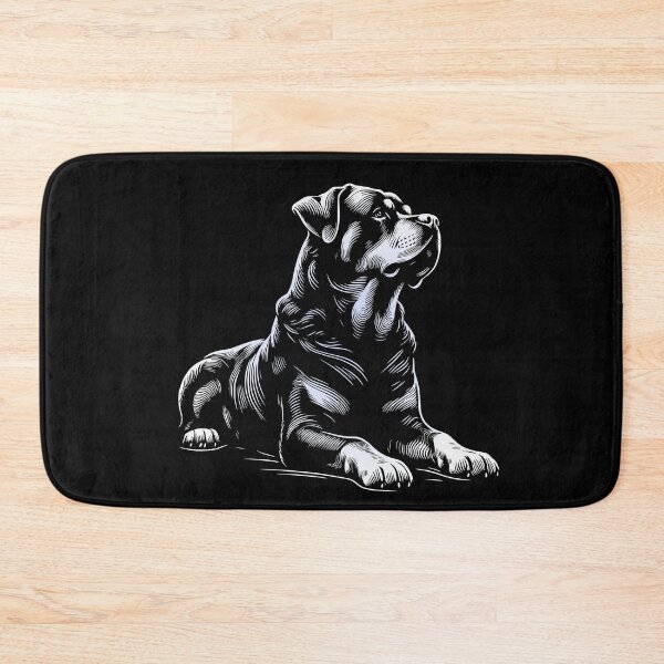 Item preview, rottweiler dog, rottie, rott, on transparent background, illustration minimalist graphic art lines white light gray designed and sold by CutOriginalArt.