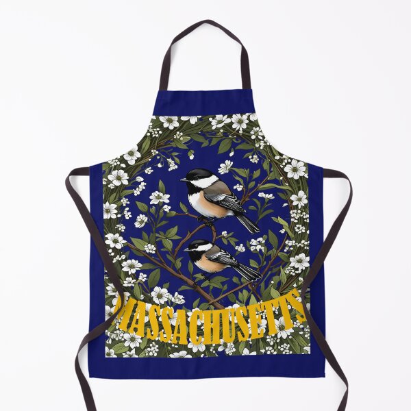 Item preview, Massachusetts Black-capped Chickadee Bird And Mayflowers designed and sold by taiche.