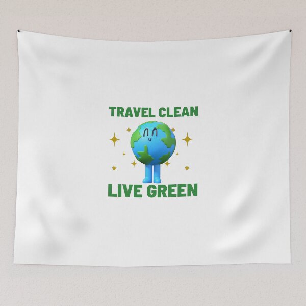 Item preview, Travel Clean, Live Green Design designed and sold by WicklTees.