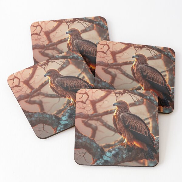 Item preview, brown bold eagle on a tree during sunrise designed and sold by mikaws.