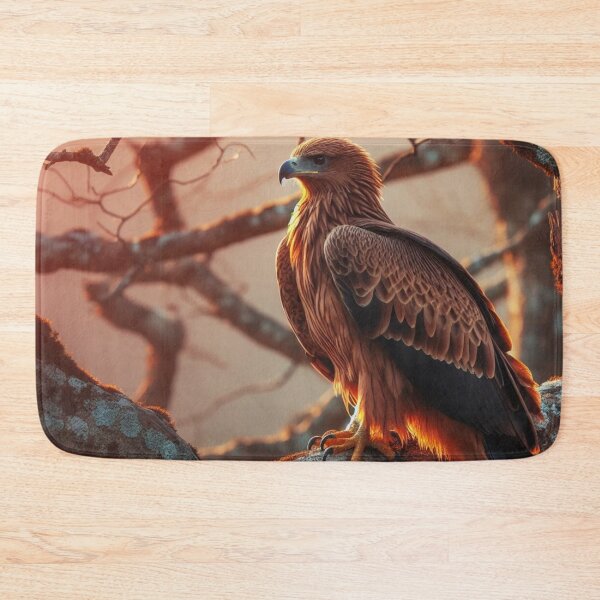Item preview, brown bold eagle on a tree during sunrise designed and sold by mikaws.