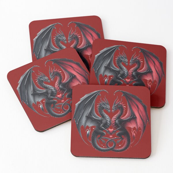 Item preview, Dark Dragon Love, Black & Red Dragons in Love designed and sold by MoonCatLab.