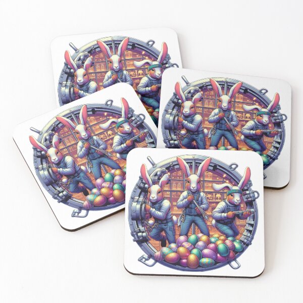 Item preview, easter egg vault heist by masked three goats with bunny ears Easter Funny animals  designed and sold by Expressions-Sel.