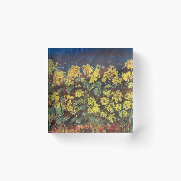 Yellow flowers Acrylic Block