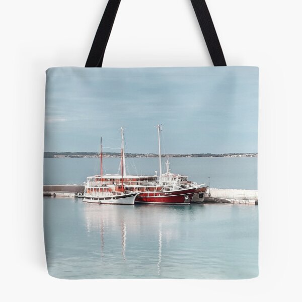 Item preview, Three Tour Boats Docked At The Pier  designed and sold by Pretty-Bird.