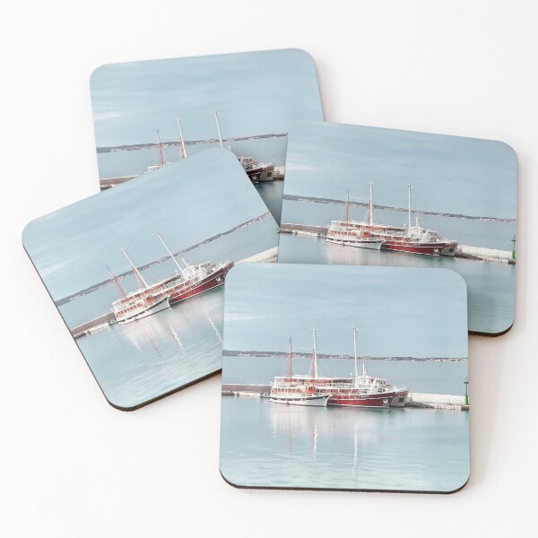 Item preview, Three Tour Boats Docked At The Pier  designed and sold by Pretty-Bird.