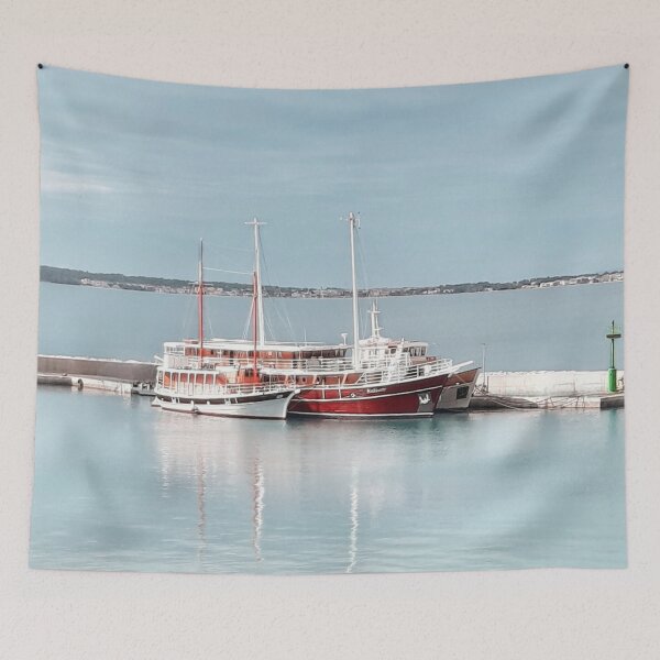 Item preview, Three Tour Boats Docked At The Pier  designed and sold by Pretty-Bird.