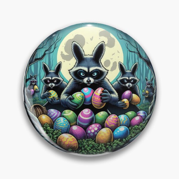 Item preview, raccoons with easter eggs Easter Funny animals  designed and sold by Expressions-Sel.