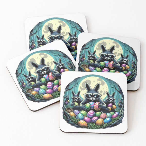 Item preview, raccoons with easter eggs Easter Funny animals  designed and sold by Expressions-Sel.
