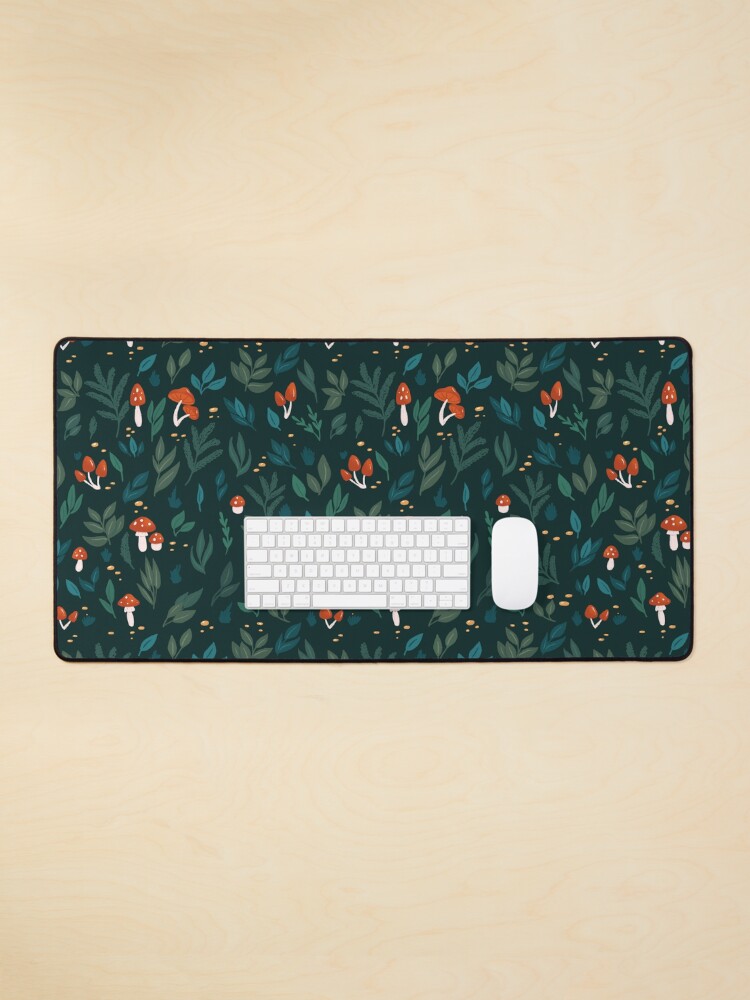 Thumbnail 1 of 5, Mouse Pad, Leaves and mushrooms green designed and sold by Elenanaylor.