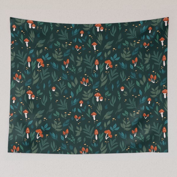 Item preview, Leaves and mushrooms green designed and sold by Elenanaylor.